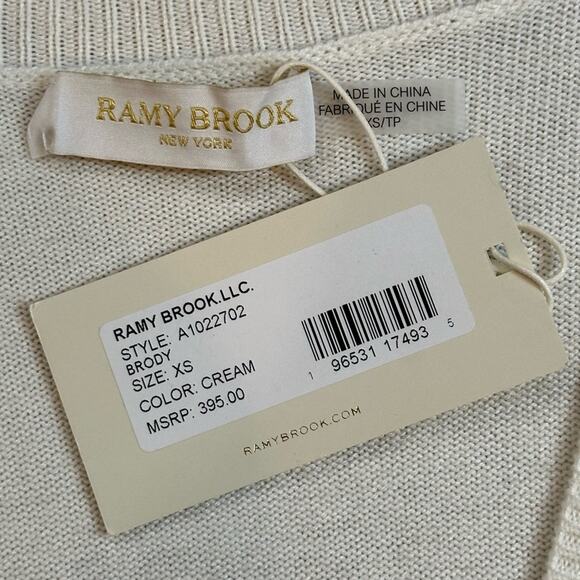 NWT $395 RAMY BROOK Brody Faux Fur Trim Wool & Cashmere Sweater XS - Picture 10 of 10